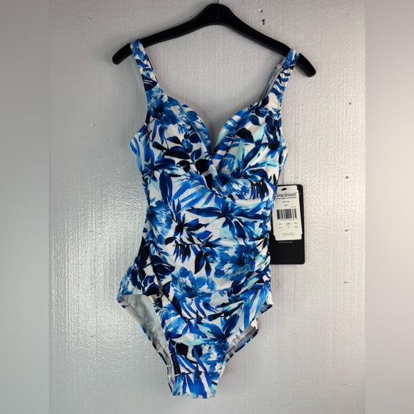 Miraclesuit Other - Miraclesuit 8 S/M Aloha Vibrant Blue Floral One Piece Swimsuit